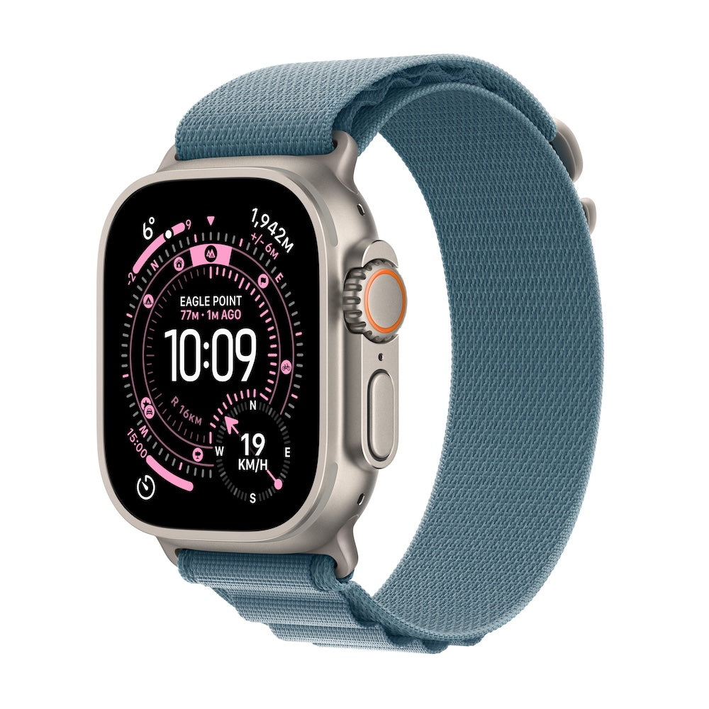 Apple Watch Ultra 3 GPS + Cellular 49mm přírodně titanové pouzdro se světle modrým alpským tahem - M - istyle.work