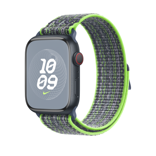 Apple Watch 42/44/45/49 mm jasně zelený / modrý provlékací sportovní řemínek Nike - istyle.work