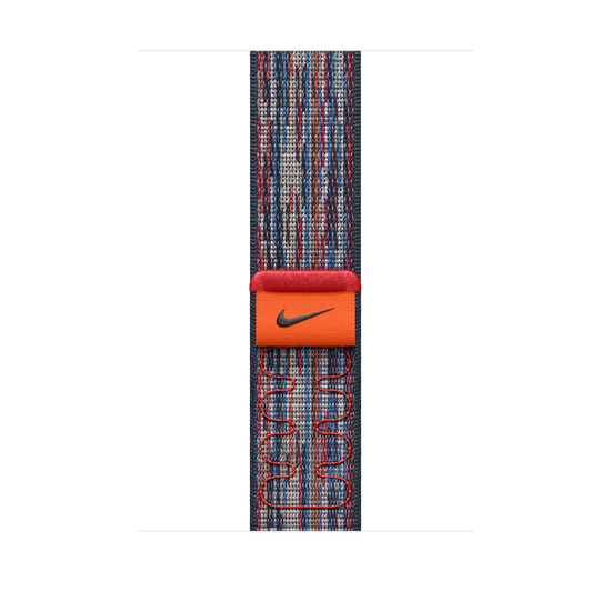 Apple Watch 44/45/46/49mm modro-červený provlékací sportovní řemínek Nike - istyle.work