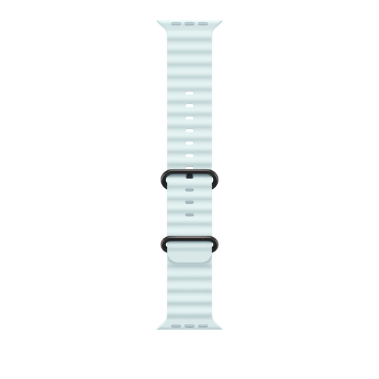 Apple Watch 44/45/46/49mm ledově modrý Oceánský řemínek – provedení z černého titanu - istyle.work