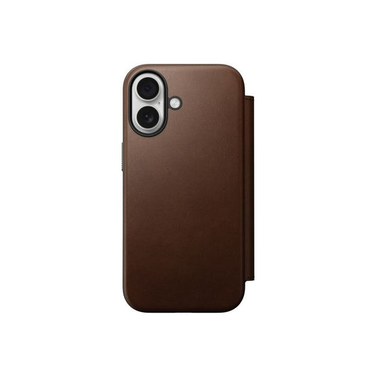 Kryt pro iPhone 17 Nomad Modern Leather Folio - hnědý