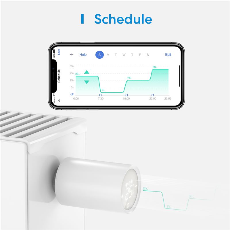 Termostatická hlavice Meross Thermostat Valve - Apple HomeKit - istyle.work