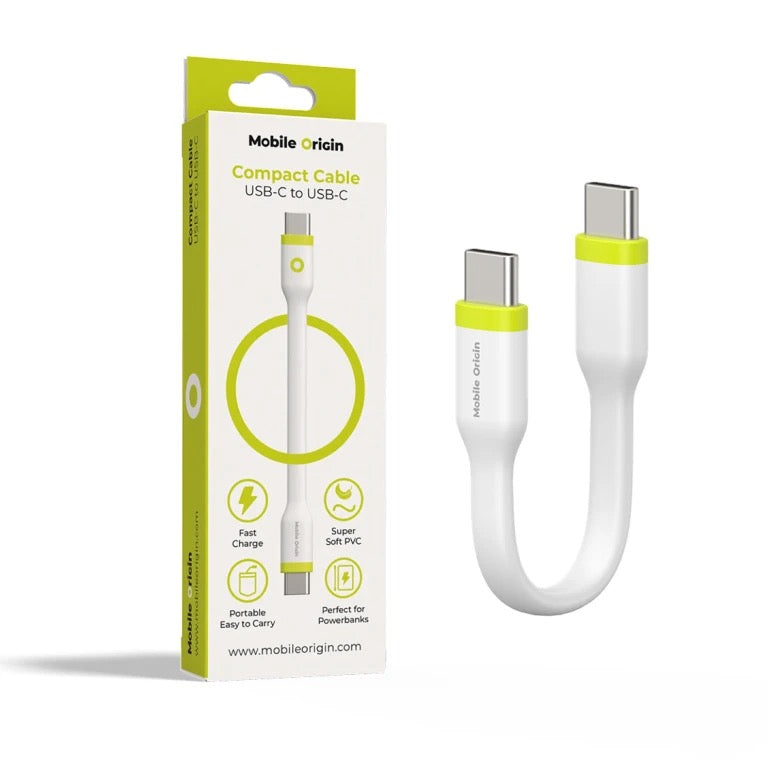 Kabel 60W Mobile Origin Compact USB-C / USB-C 10cm - bílý - istyle.work