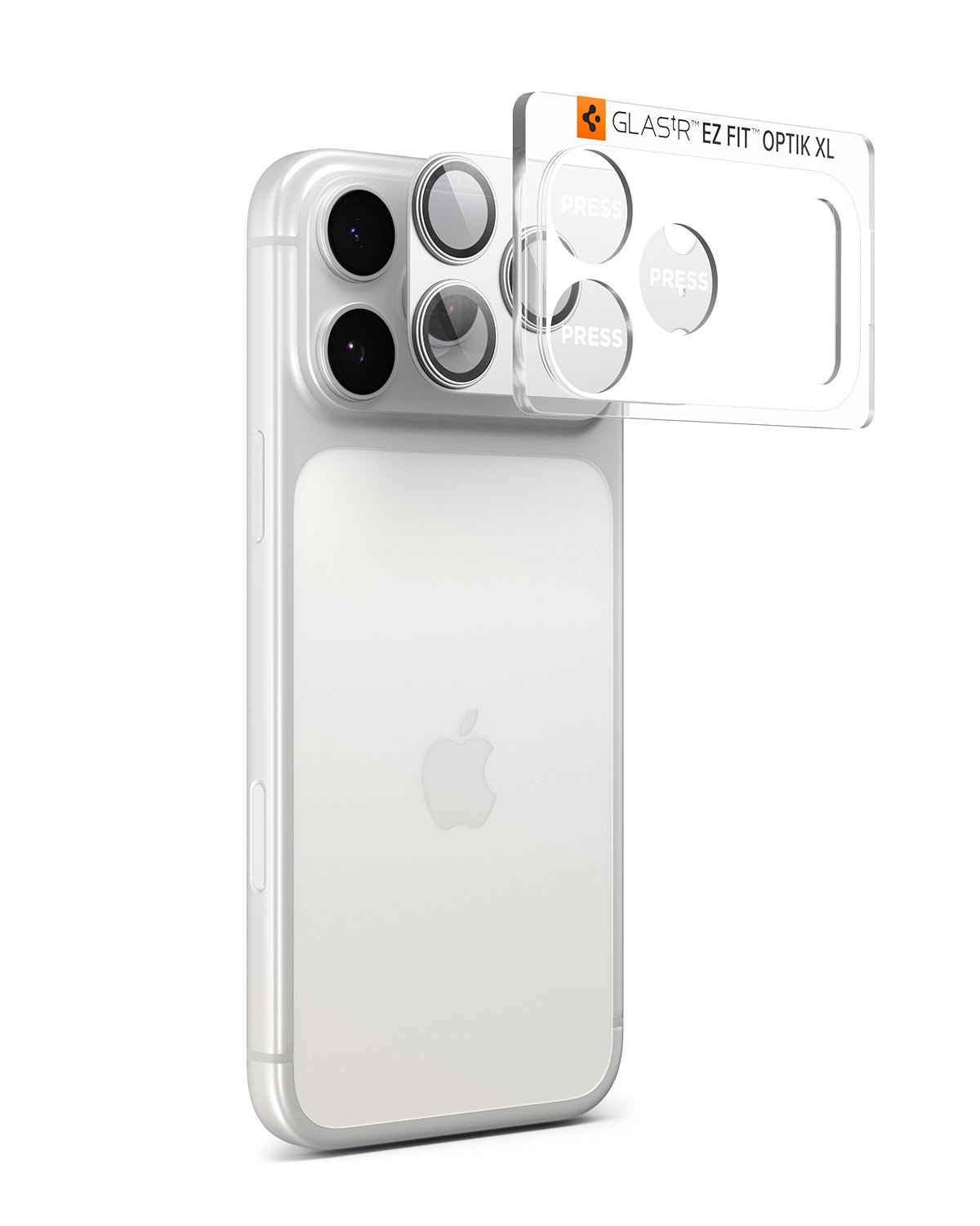 Sklo na fotoaparát pro iPhone 17 Pro Max Spigen Glass tR EZ Fit Optik Pro XL - bílé