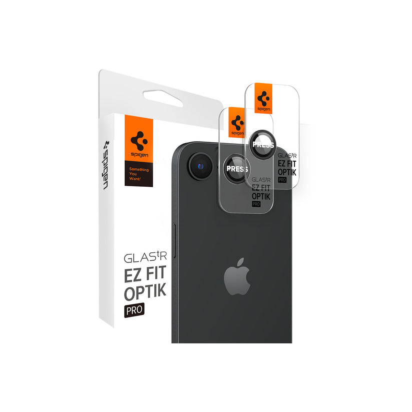 Ochranné sklo na čočku pro iPhone 16e Spigen Glass tR EZ Fit Optik Pro (2ks) - černé - istyle.work