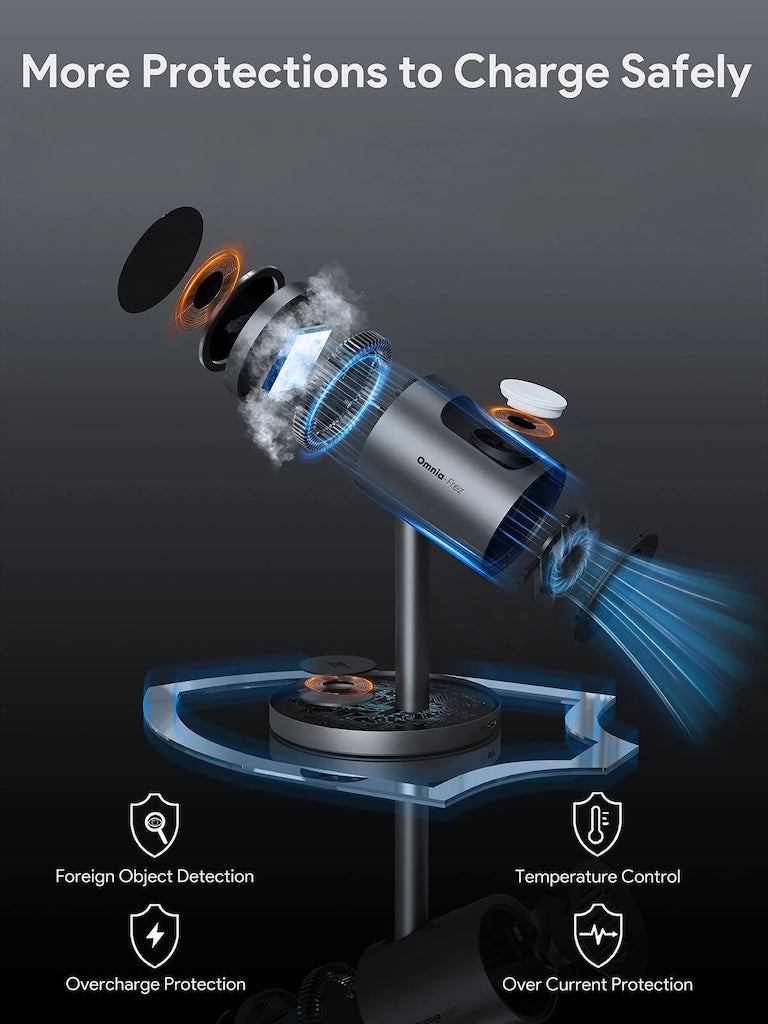 Bezdrátová rychlonabíječka s aktivním chladícím systémem Aukey MagLink LC-MC311A 3v1 - istyle.work