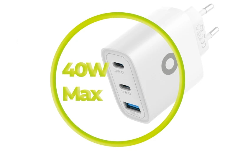 40W adaptér Mobile Origin GaN Fast Charger MO19 – bílý
