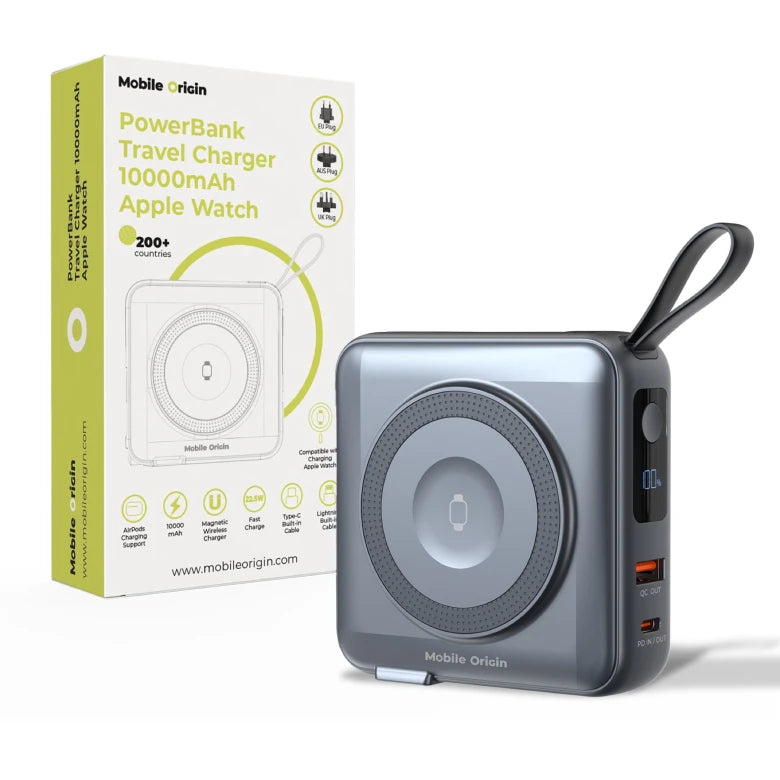 Powerbanka a cestovní nabíječka Mobile Origin PowerBank Travel Charger 10 000 mAh - šedá - istyle.work