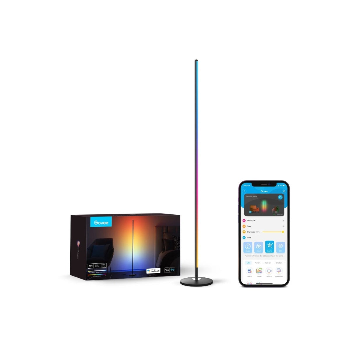 Designová rohová lampa Govee RGBW Floor Lamp Lite s technologií RGBICWW