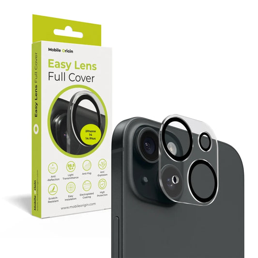 Sklo na fotoaparát pro iPhone 15 Pro / 15 Pro Max Mobile Origin Easy Lens Full Cover - průhledné