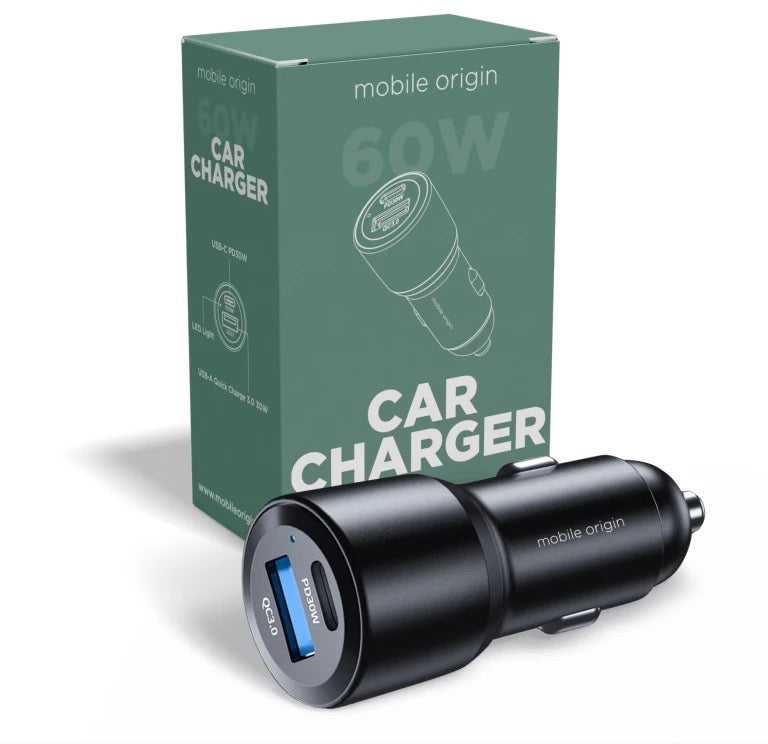 Nabíječka do auta Mobile Origin Car Charger 60W USB-C a USB-A - istyle.work