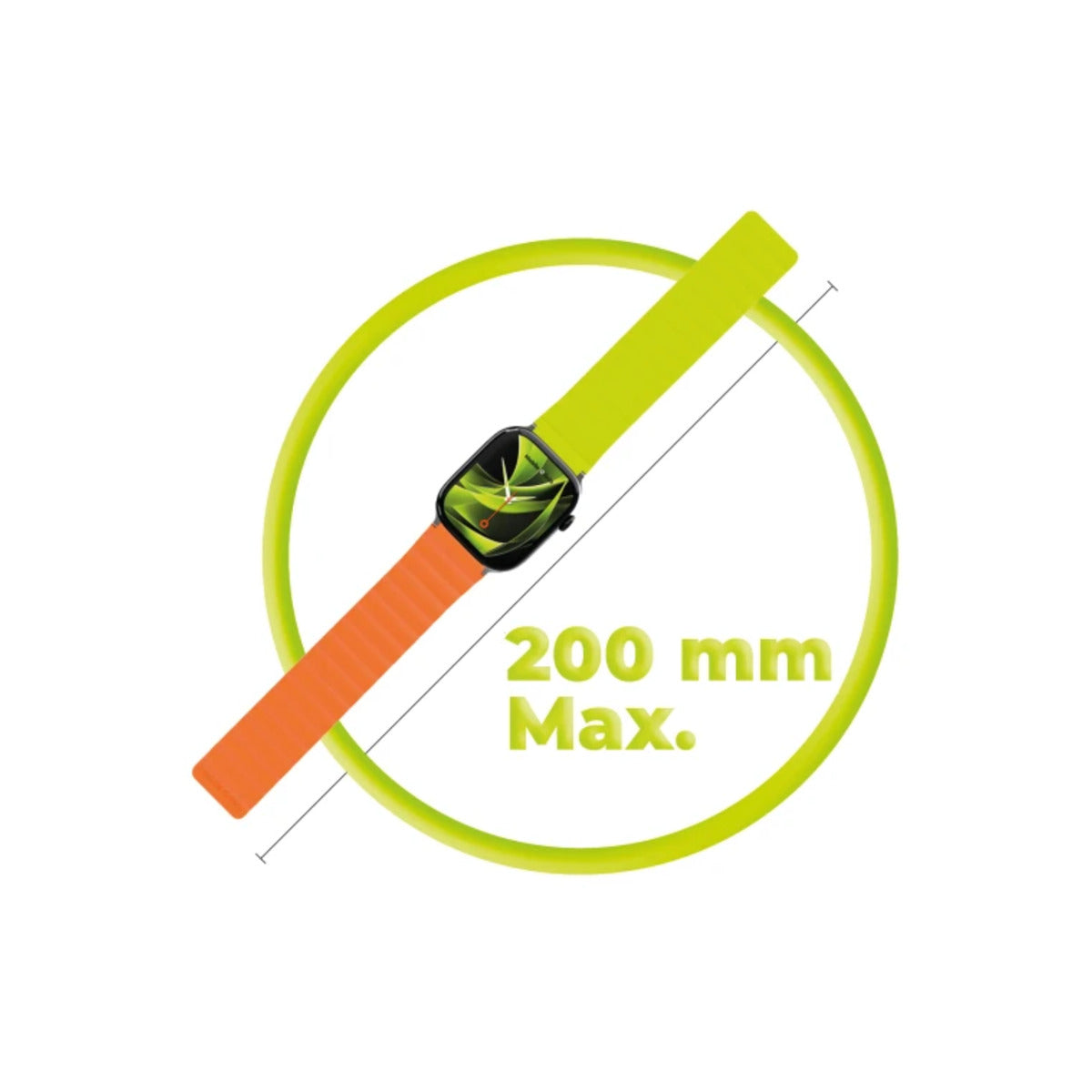 Řemínek pro Apple Watch 42/44/45/49 mm Mobile Magnetic Strap II - oranžový/zelený - istyle.work