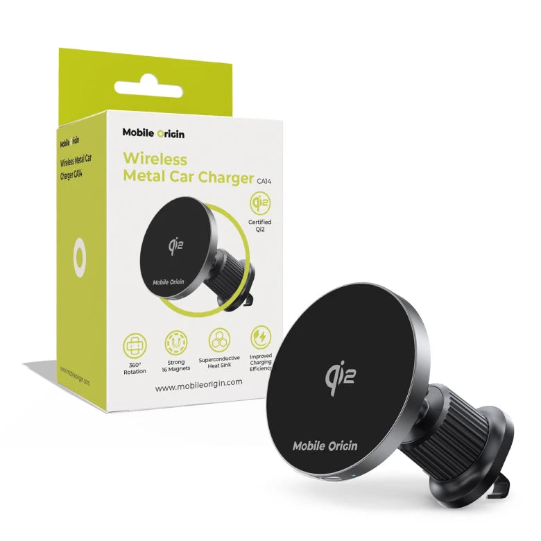 Bezdrátová nabíječka do auta Mobile Origin Qi2 Wireless Metal Car Charger CA14