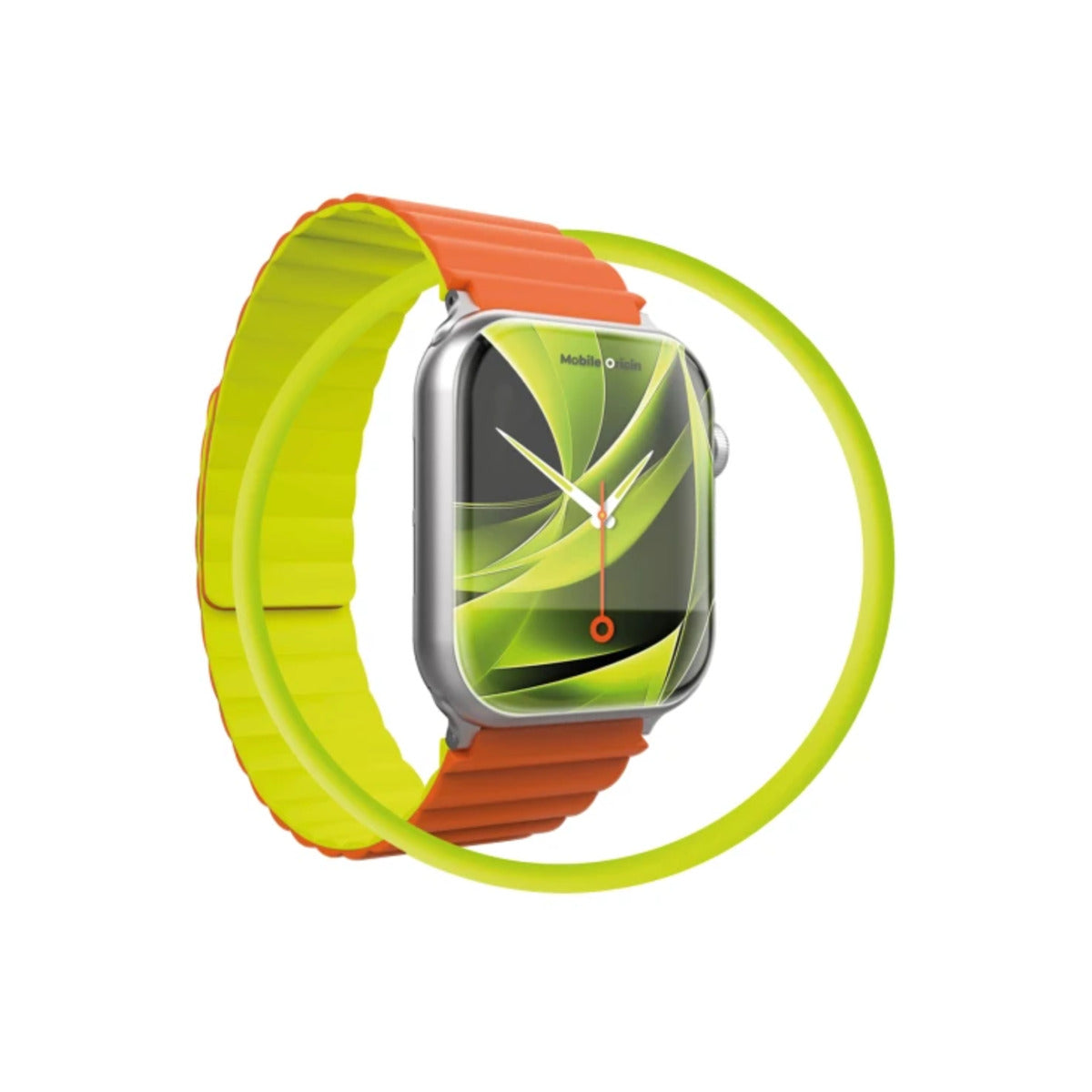 Řemínek pro Apple Watch 42/44/45/49 mm Mobile Magnetic Strap II - oranžový/zelený - istyle.work