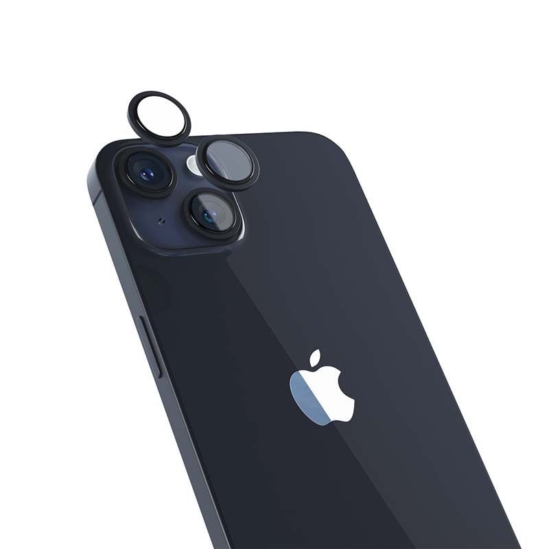 Hliníkový ochranný kryt čoček pro iPhone 14/14 Plus iSTYLE - temně inkoustový - istyle.work