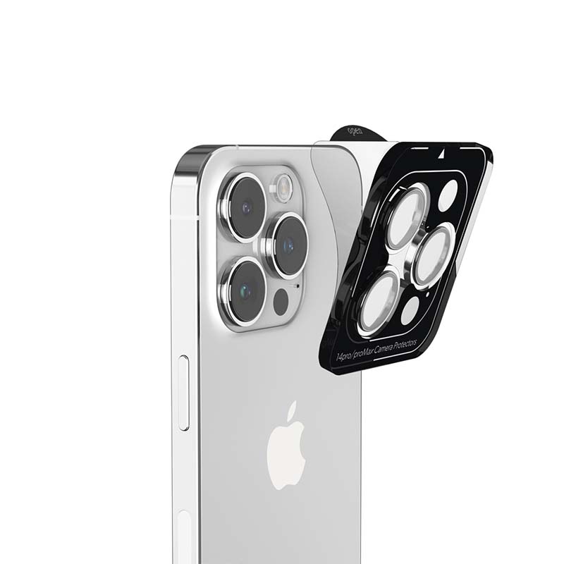 Hliníkový ochranný kryt čoček pro iPhone 14 Pro/14 Pro Max iSTYLE - stříbrný - istyle.work