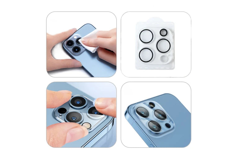 Sklo na fotoaparát pro iPhone 17 Pro Max Mobile Origin Easy Lens Full Cover - černé