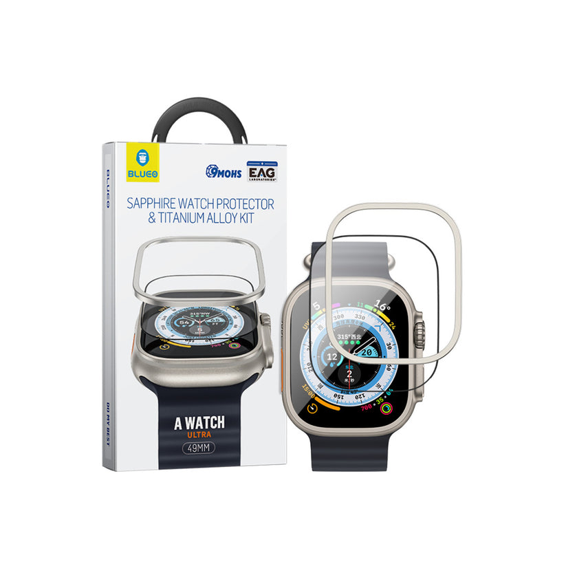Safírové sklo s titanovým rámem pro Apple Watch Ultra Blueo - istyle.work