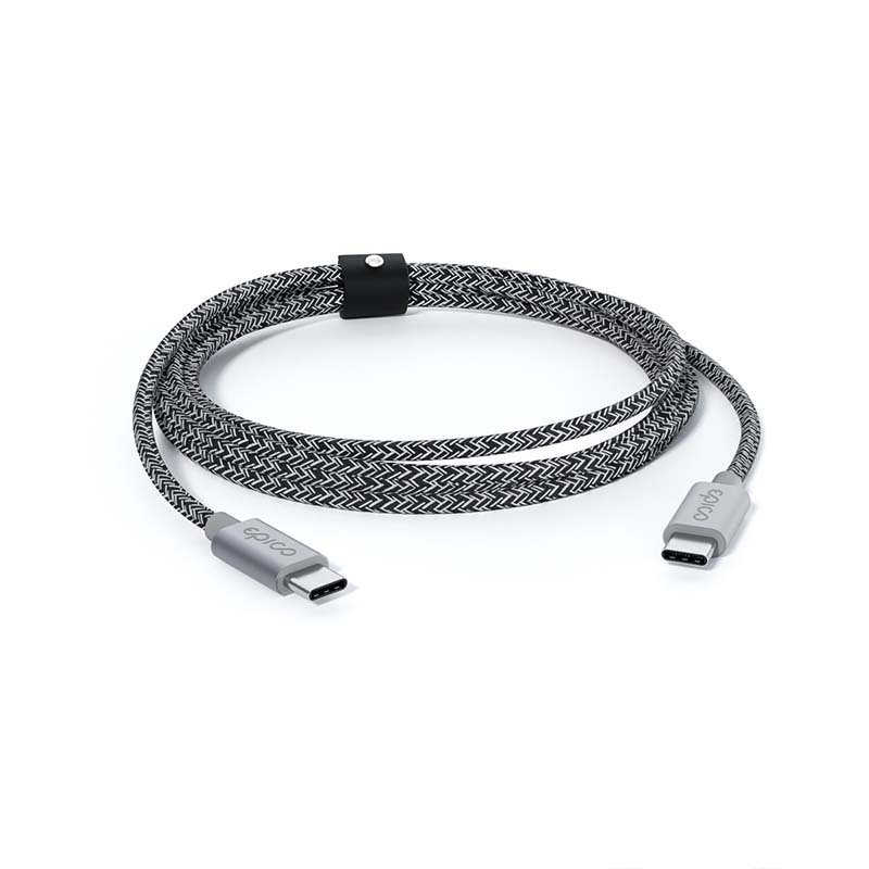 Opletený kabel USB-C na USB-C 1,2 m Epico - vesmírně šedý - istyle.work