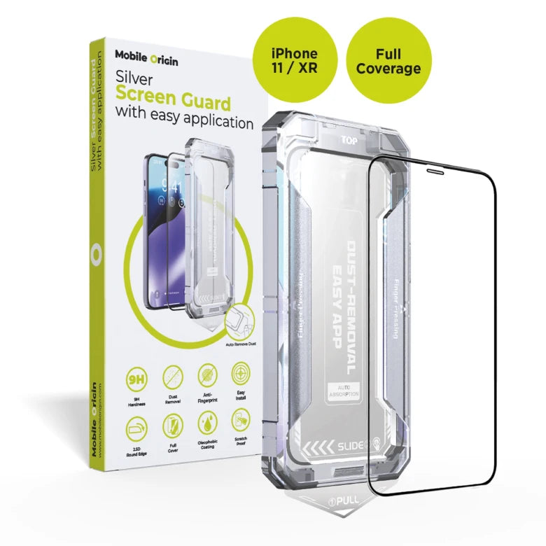 Ochranné sklo pro iPhone 11/XR Mobile Origin Screen Guard s aplikátorem