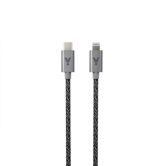 Opletený kabel USB-C na Lightning 1,2 m iSTYLE - vesmírně šedý - istyle.work