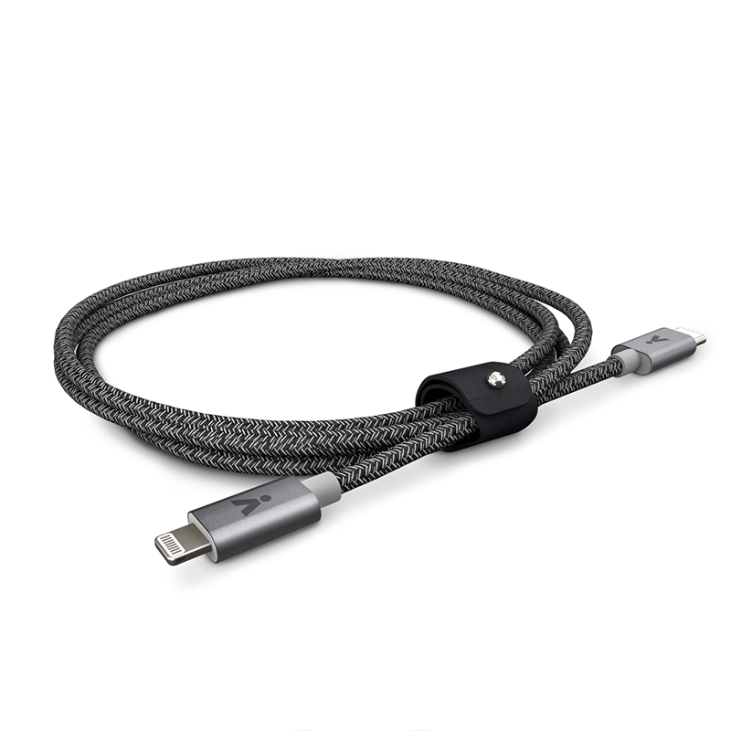 Opletený kabel USB-C na Lightning 1,2 m iSTYLE - vesmírně šedý - istyle.work