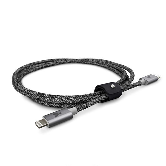 Opletený kabel USB-C na Lightning 1,2 m iSTYLE - vesmírně šedý - istyle.work