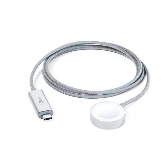 Magnetický USB-C rychlonabíjecí kabel pro Apple Watch 1,2 m iSTYLE - stříbrný - istyle.work