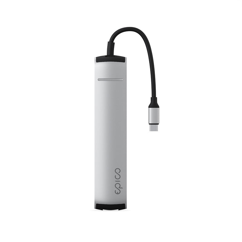 Hliníkový USB-C hub 6v1 Epico s podporou 8K - stříbrný - istyle.work