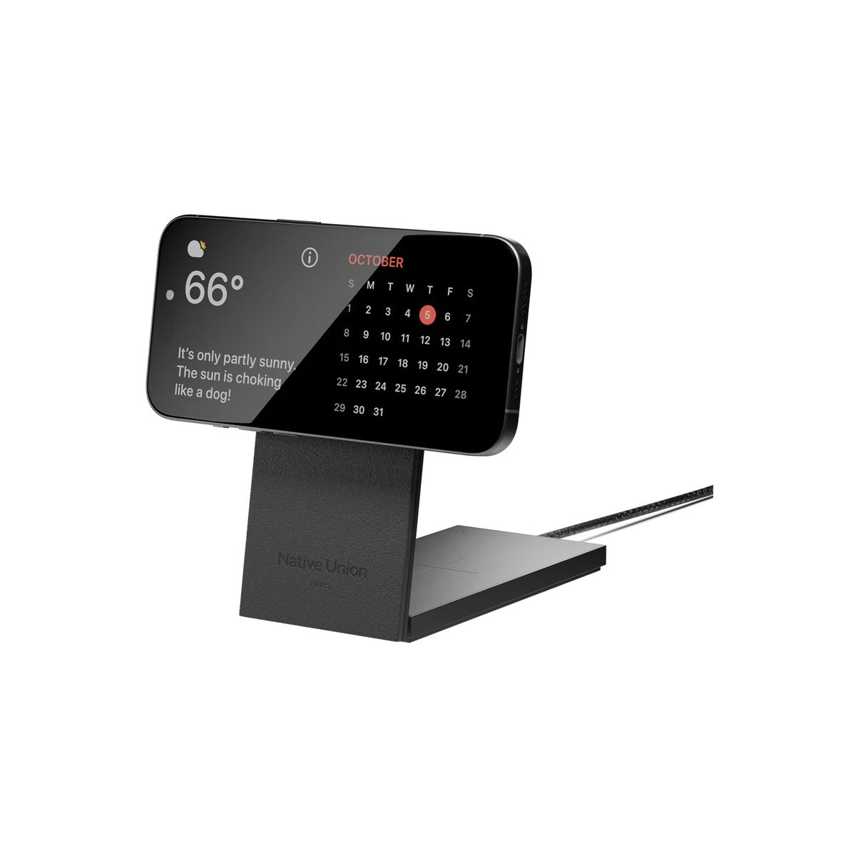 Bezdrátová nabíječka Native Union Rise 2-in-1 Qi2 - černá - istyle.work