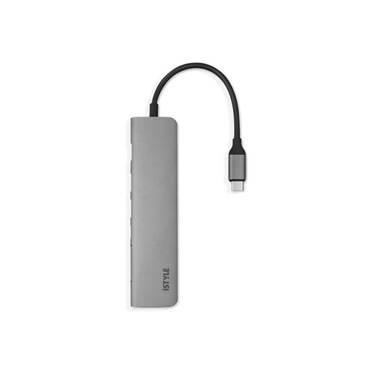 Hliníkový 8K HUB 7v1 s konektorem USB-C iSTYLE - vesmírně šedý - istyle.work