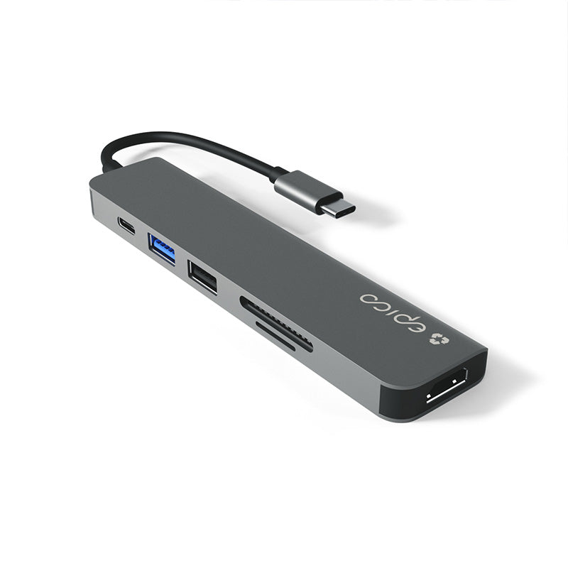 Hliníkový 6v1 8K HUB Epico Resolve - vesmírně šedý - istyle.work