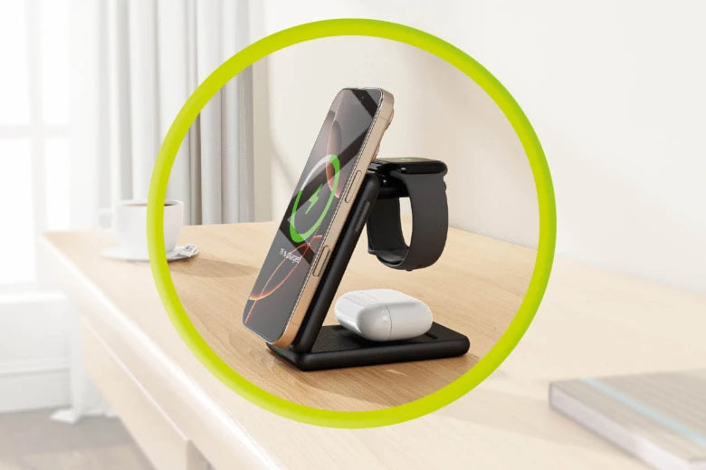 Bezdrátová nabíječka Mobile Origin 3in1 Foldable Qi2 Charger PW8 - černá