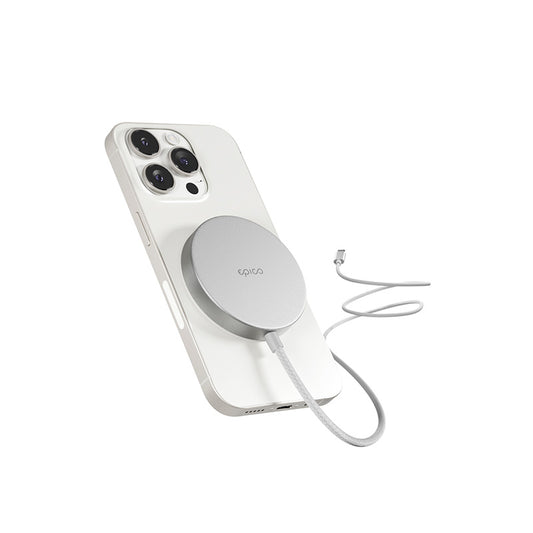 15W hliníková bezdrátová nabíječka Epico Qi2 Mag+ - stříbrná - istyle.work