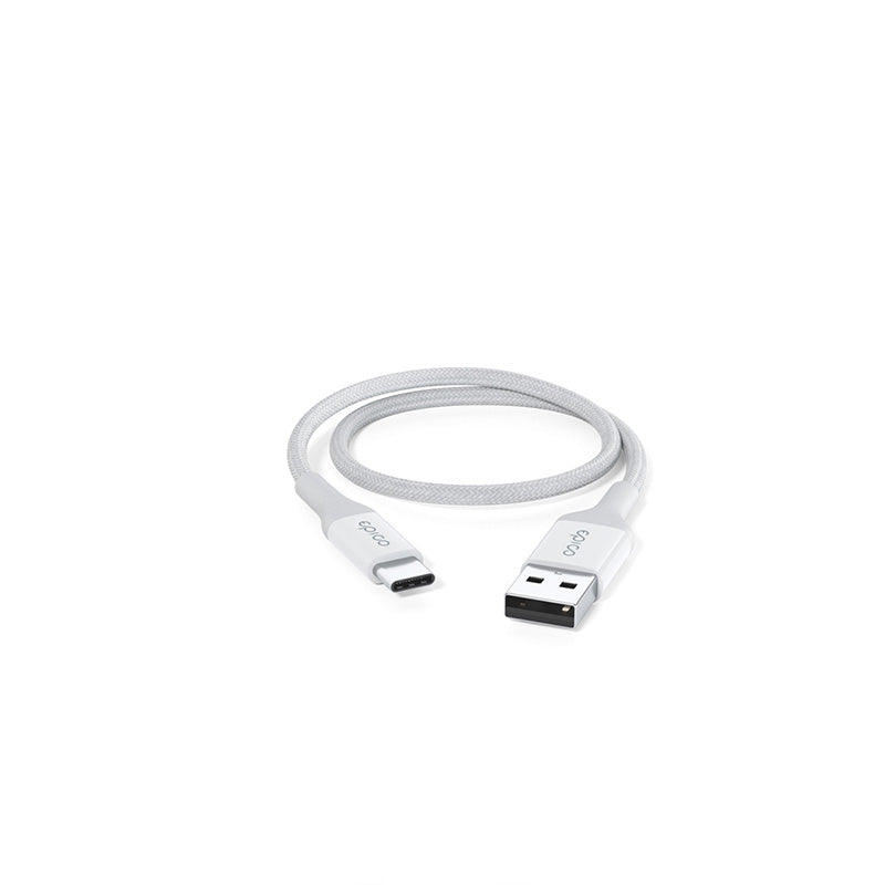 Opletený PD kabel Epico 0,3m USB-C na USB-A - bílý - istyle.work