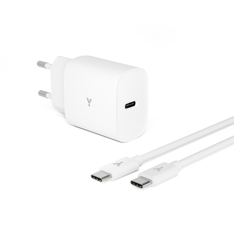 20W PD adaptér s 1,2m USB-C kabelem iSTYLE - bílý - istyle.work