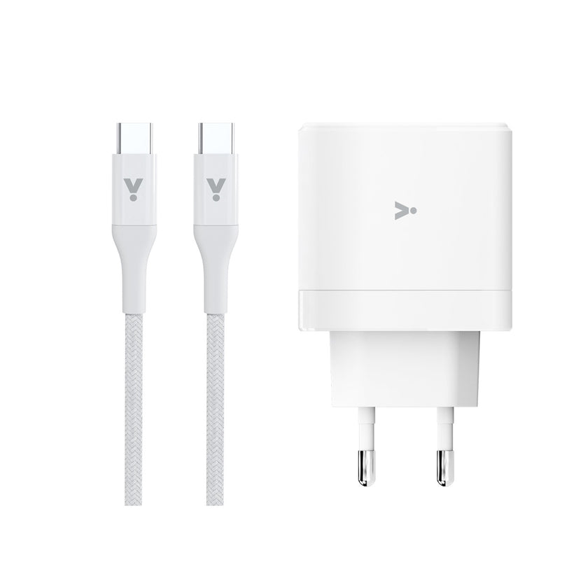 65W GaN adaptér s 2m USB-C kabelem iSTYLE - bílý - istyle.work