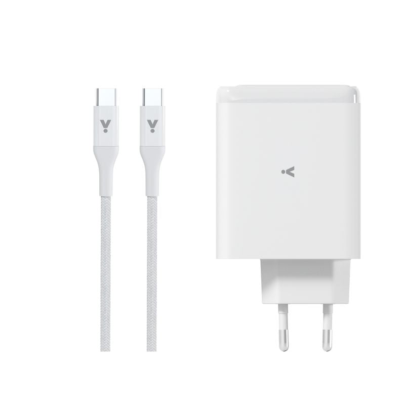 100W GaN adaptér s 2m USB-C kabelem iSTYLE - bílý - istyle.work
