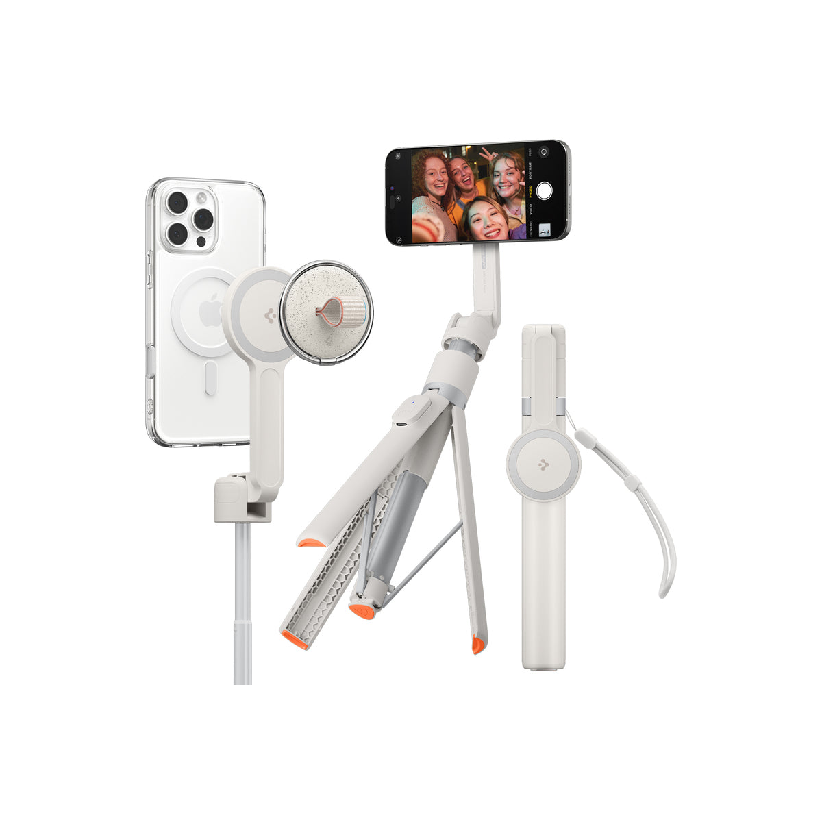 Stativ Spigen Selfie Stick MagSafe+ Tripod - světlý - istyle.work