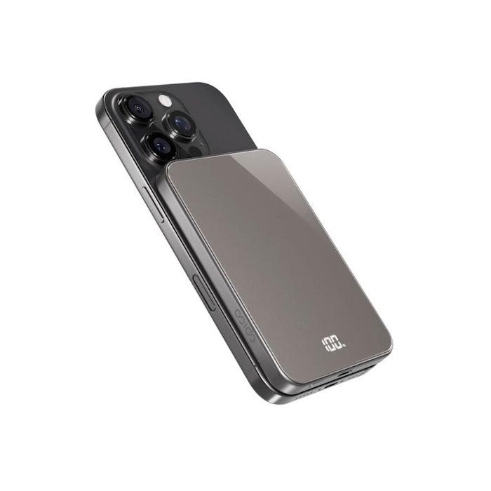 MagSafe bezdrátová powerbanka Epico UltraPack 5000mAh Mag+ - stříbrná - istyle.work