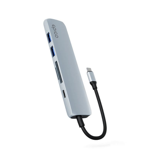 Hub Epico 6in1 Aluminium 8K s USB-C konektorem - blankytně modrý