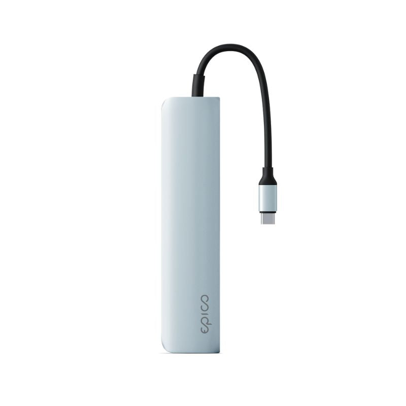 Hub Epico 6in1 Aluminium 8K s USB-C konektorem - blankytně modrý