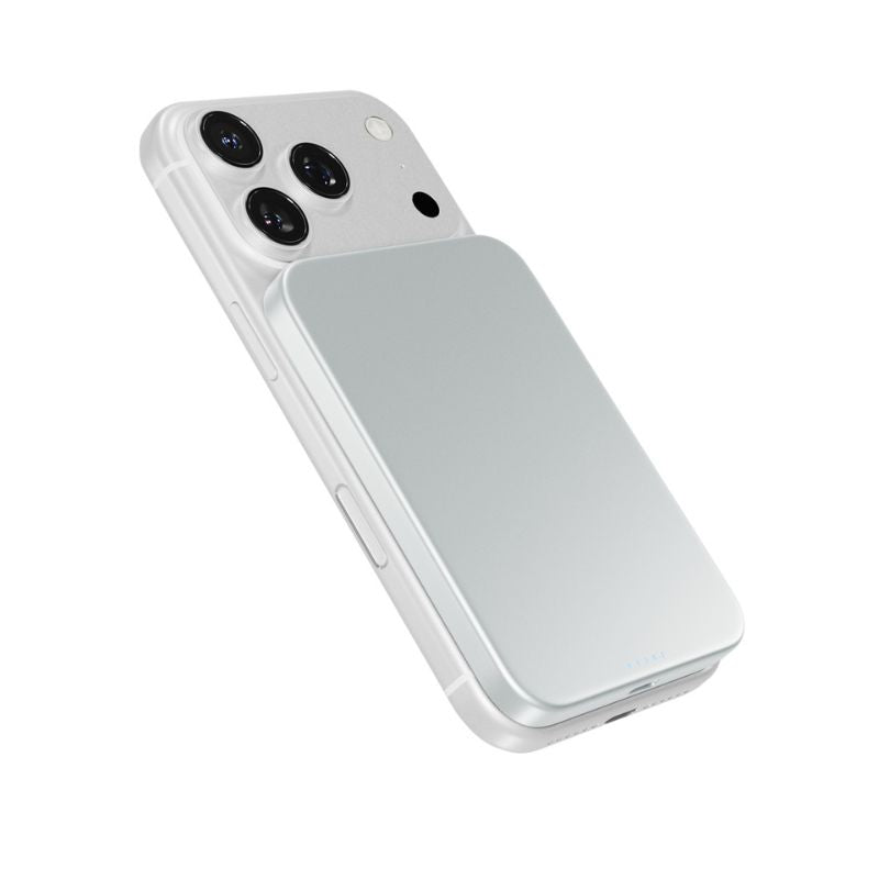 Tenká hliníková MagSafe powerbanka Epico UltraPack Qi2 Slim 5000mAh - stříbrná - istyle.work