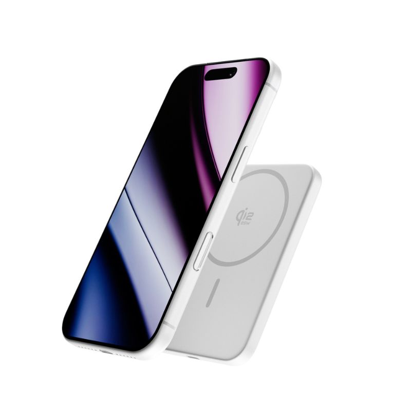 5 000 mAh hliníková MagSafe powerbanka Epico UltraPack Qi2 25W - stříbrná