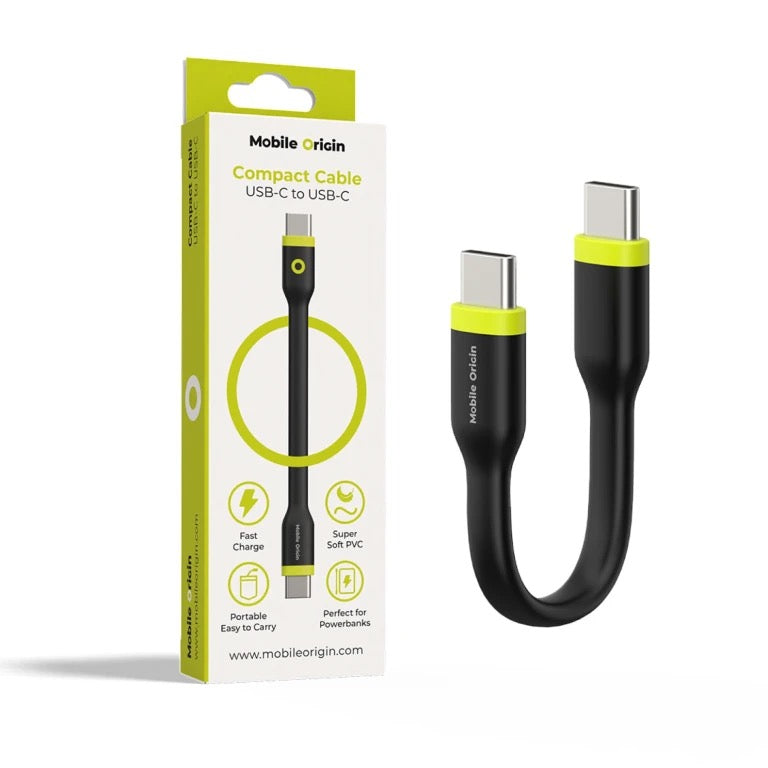 Kabel 60W Mobile Origin Compact USB-C / USB-C 10cm - černý - istyle.work