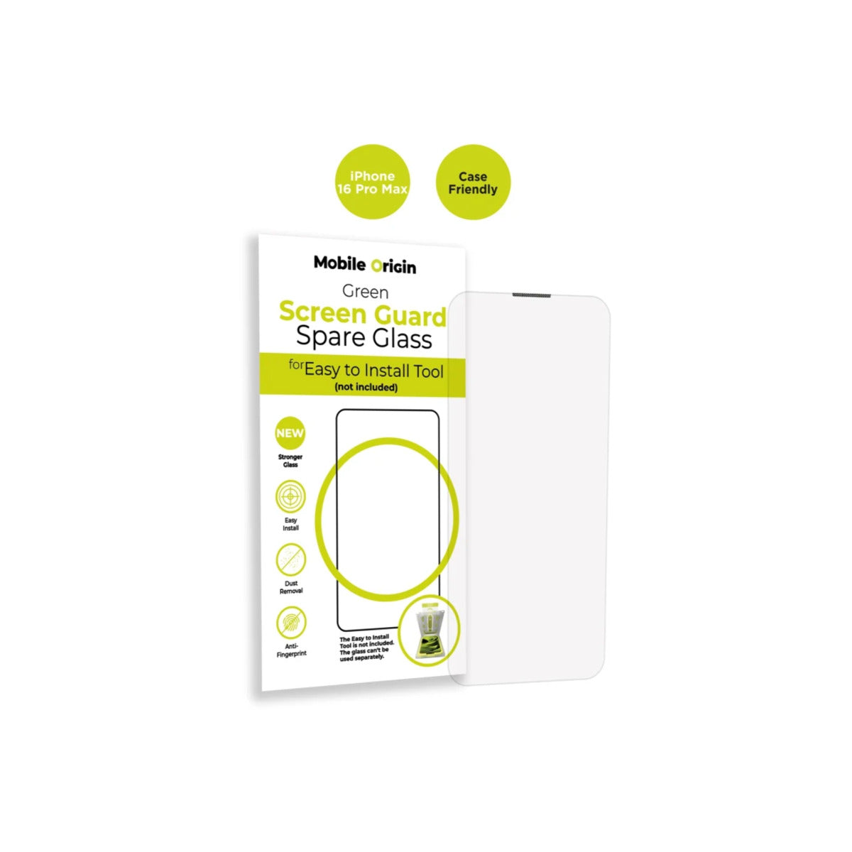 Ochranné sklo pro iPhone 16 Pro Max Mobile Origin Screen Guard Spare Glass Case Friendly