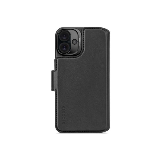 Kožená odnímatelná peněženka Decoded pro iPhone 16 Plus - černá - istyle.work