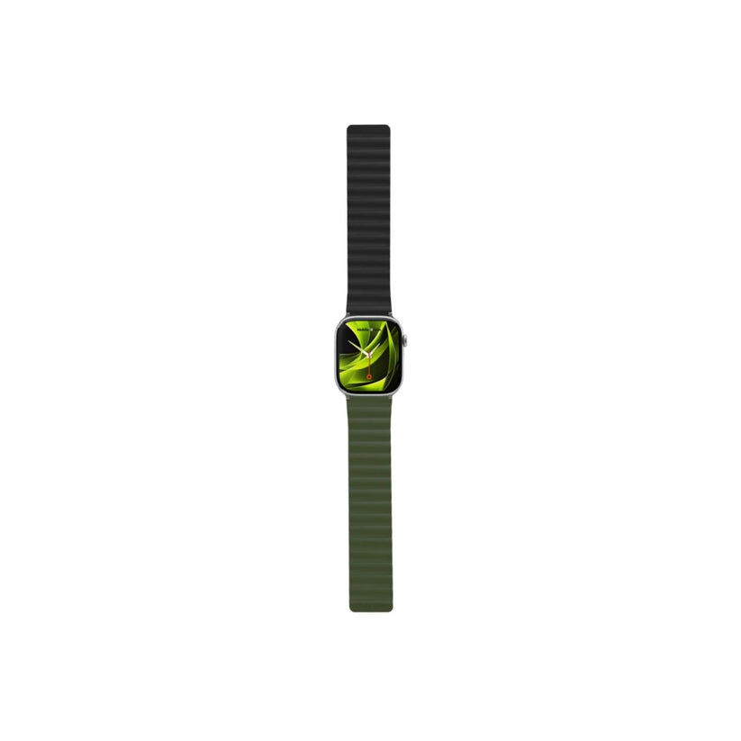 Řemínek pro Apple Watch 42/44/45/49 mm Mobile Magnetic Strap II - zelený/černý - istyle.work