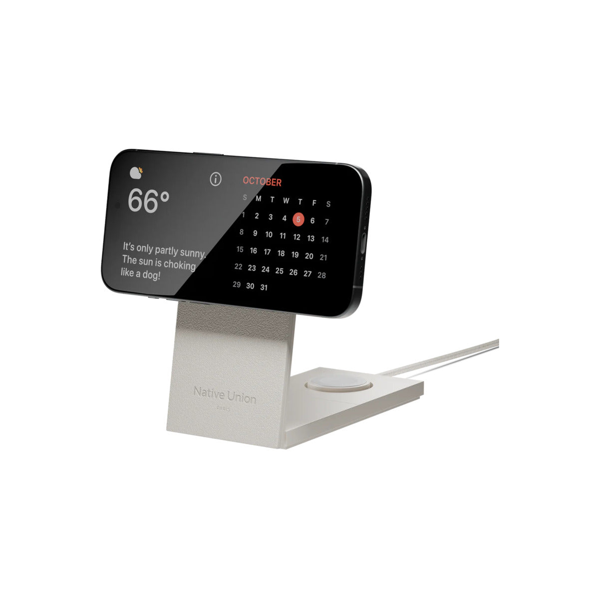 Bezdrátová nabíječka Native Union Rise 3-in-1 Qi2 - stříbrná - istyle.work