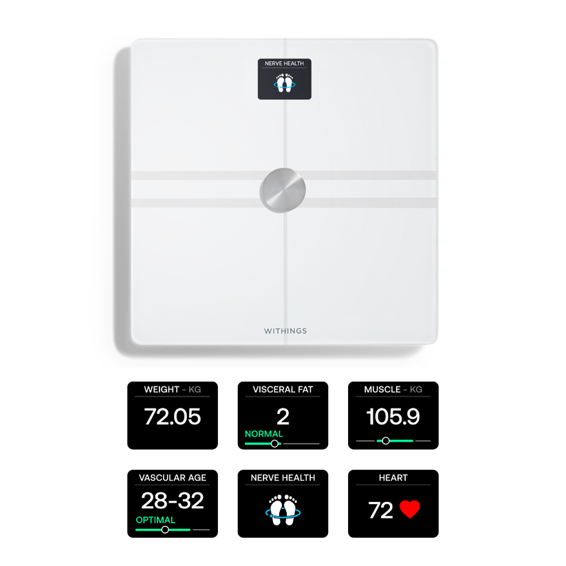 Chytrá Wi-Fi váha pro kompletní tělesnou analýzu Withings Body Comp - bílá - istyle.work